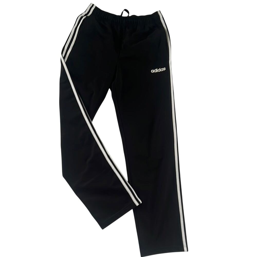 Adidas Mens Sz S Black 3 stripe athletic warm up track pants EI9761